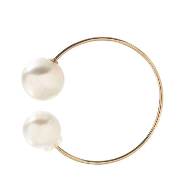 K10 pearl reverse hoop earring 10金パールリバースフープピアス（片耳用）ELE0018G 2枚目の画像