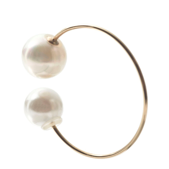 K10 pearl reverse hoop earring 10金パールリバースフープピアス（片耳用）ELE0018G 3枚目の画像