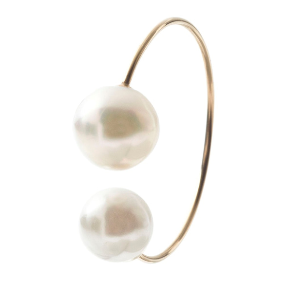 K10 pearl reverse hoop earring 10金パールリバースフープピアス（片耳用）ELE0018G 5枚目の画像