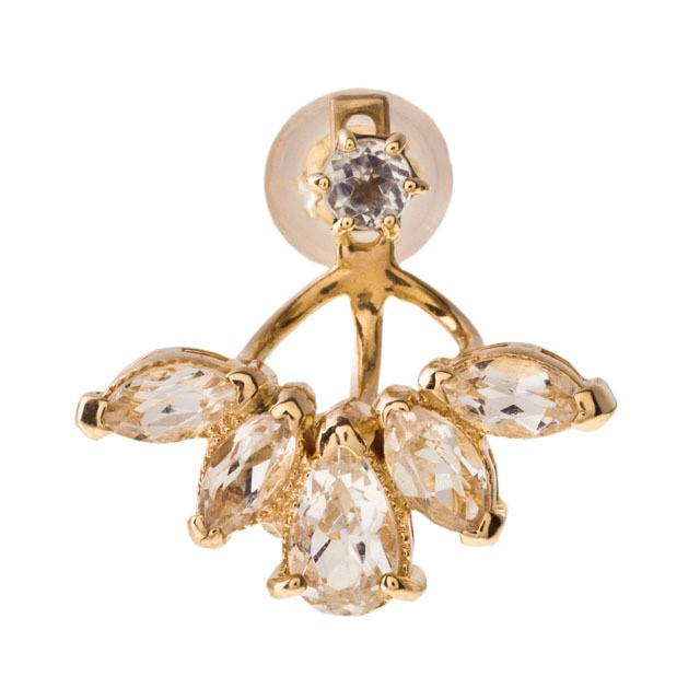 10金ブルームトパーズイヤージャケットピアス（片耳用）ELE0007GElenore　Jewelry　エレノアジュエリー