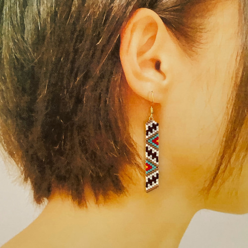 デリカビーズピアス/イヤリング ネイティブアメリカン(C