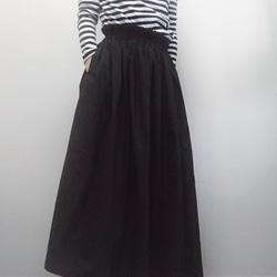 gathered skirt/BK 1枚目の画像