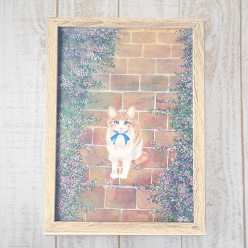 新品 ねこぺん日和 原画展 複製原画 ひまわり 複製原画 A4 ねこぺんおでかけ日和～はんもっく～ : ねこぺん日