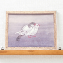 動物絵画 文鳥 日本画 絵画 紫苑工房 通販 11482494｜Creema