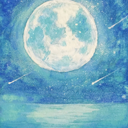 ミニ日本画 月と星空 原画 絵画 紫苑工房 通販 12078223|Creema ミニ日本画 月と星空 原画 絵画 紫苑工房 通販 12078223|Creema
