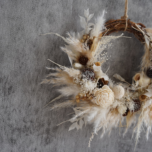 パンパスグラスのリース リース sou-moku 通販 12426474｜Creema(クリーマ)