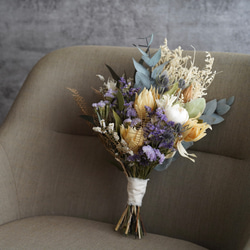 オーダーメイドドライフラワーブーケ パープル ホワイト オーダーメイドドライフラワーブーケ パープル ホワイト