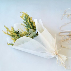 ミモザとユーカリの花束　ペアスワッグ(受注製作) 3枚目の画像