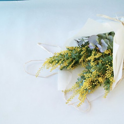 ミモザとユーカリの花束　ペアスワッグ(受注製作) 4枚目の画像