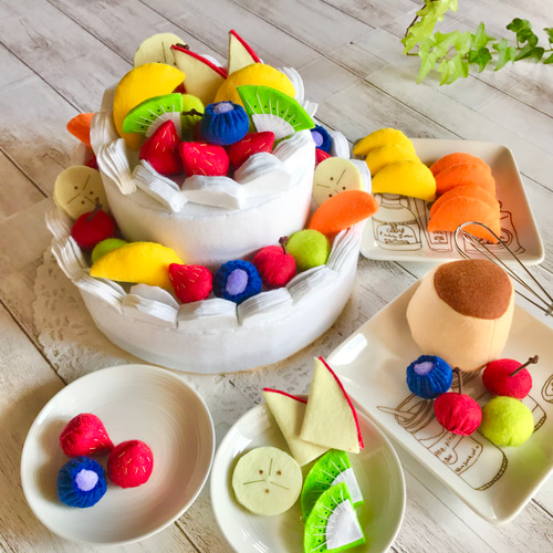 作ってあそぼう‼︎おままごと☆パティシエ気分なフェルトの2段ホール