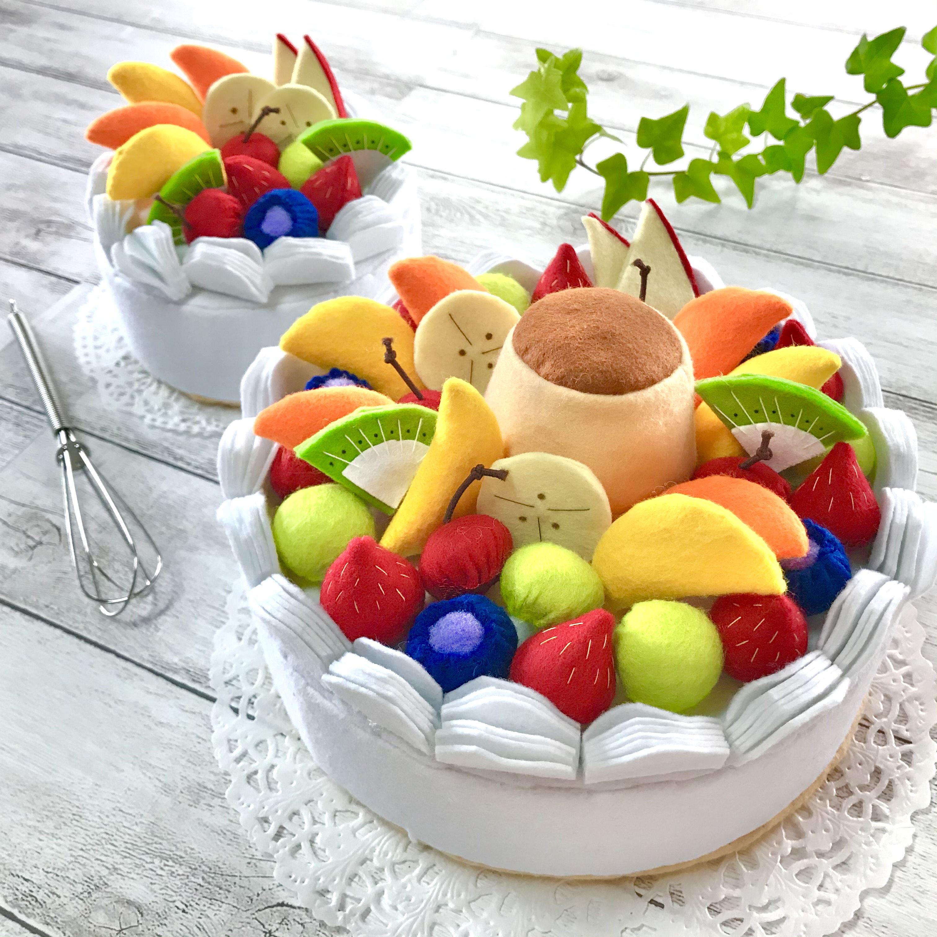 【サンプルページ　No.20】フェルトままごと　ケーキ2 作ってあそぼう‼︎おままごと☆パティシエ気分なフェルトの2段ホール
