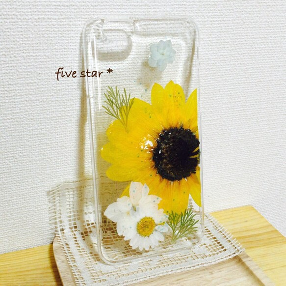 * smile flower * iPhone 6 押し花 ケース 1枚目の画像