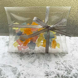 食べる宝石　キラキラ　虹色のカケラ　琥珀糖(リボン) 1枚目の画像