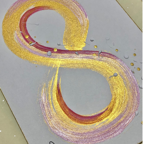 一点もの】【墨筆アートF4】愛は無限大 #1 絵画 Saki Art 通販