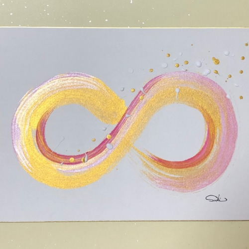 昭和のアート♡一点物♡昭和の風情を刻む、唯一無二の書道アート作品 一点もの】【墨筆アートF4】愛は無限大 #1 絵画 Saki Art 通販