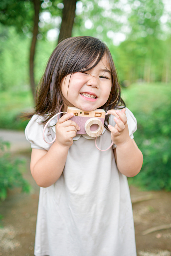 木のカメラ　お写んぽカメラ　キッズ用 2枚目の画像