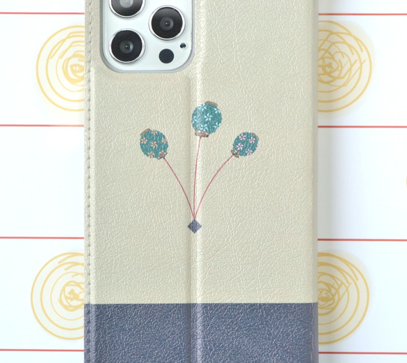 名入れ可 手帳型 スタンド機能有 iPhone用 スマホケース iphoneケース 肋骨の精(背景2色) 6枚目の画像