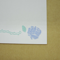 青バラのミニメッセージカードセット　手書き風 3枚目の画像