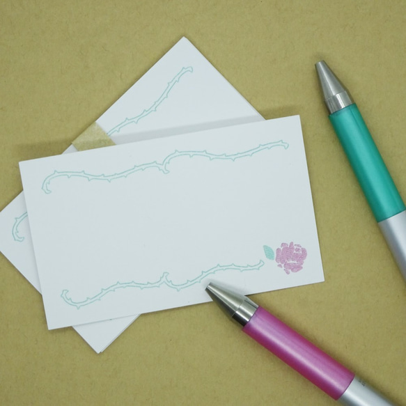 バラのミニメッセージカード　手書き風 1枚目の画像