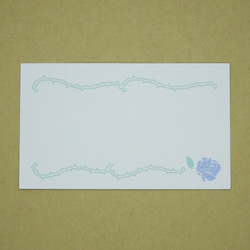 青バラのミニメッセージカード　手書き風 2枚目の画像