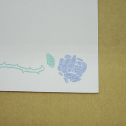 青バラのミニメッセージカード　手書き風 3枚目の画像