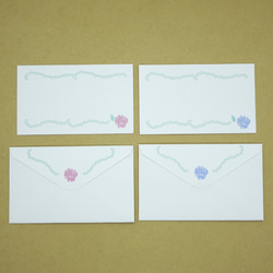 バラのミニメッセージカードセット　2色　手書き風 2枚目の画像