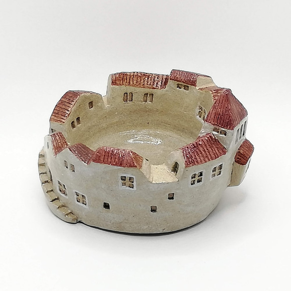 小さな植木鉢タウン浅型（No.2103E）オーブン陶土製 3枚目の画像