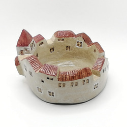 小さな植木鉢タウン浅型（No.2103E）オーブン陶土製 5枚目の画像
