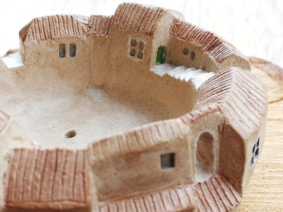 小さな植木鉢タウン/浅型（No.2104K）オーブン陶土製 8枚目の画像