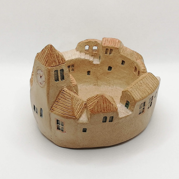 小さな植木鉢タウン/浅型（No.2104L）オーブン陶土製 5枚目の画像