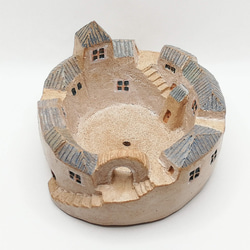 小さな植木鉢タウン/浅型（No.2104M）オーブン陶土製 10枚目の画像