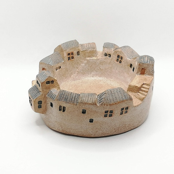 小さな植木鉢タウン/浅型（No.2104 O）オーブン陶土製 2枚目の画像