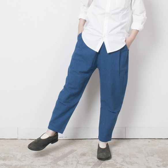 【new】yohaku 備後節織パンツ｜中紺｜ユニセックス2サイズ 2枚目の画像