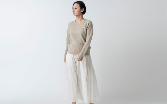 【再入荷】enrica cashmere knit 063 / offwhite 8枚目の画像