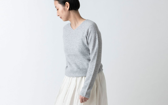 【再入荷】enrica cashmere knit 063 / grey 2枚目の画像