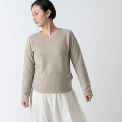 【2021年9月お届け】enrica cashmere knit 063 / beige 2枚目の画像