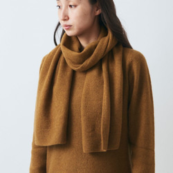 【數量有限】enrica 羊絨&amp;羊毛圍巾/棕色 第5張的照片
