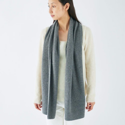 【數量有限】enrica 羊絨&amp;羊毛圍巾/棕色 第8張的照片