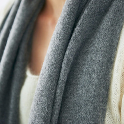 【數量有限】enrica 羊絨&amp;羊毛圍巾/棕色 第9張的照片