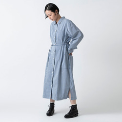 【再入荷】木間服装製作 / longshirt stripe / unisex 1size / ロングシャツ 1枚目の画像