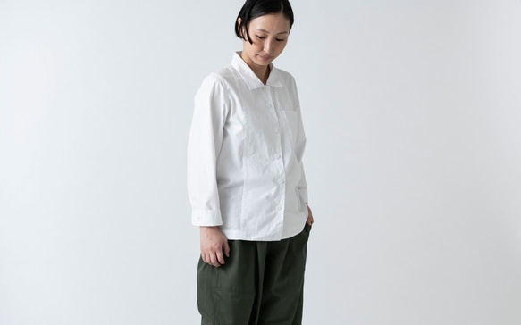 木間服装製作 / shirt white / unisex 2size 2枚目の画像