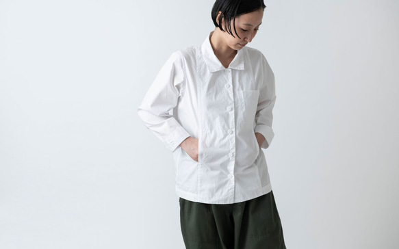 木間服装製作 / shirt white / unisex 2size 3枚目の画像