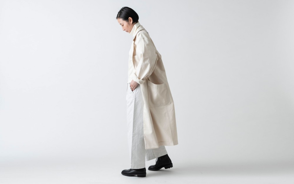 【再入荷】木間服装製作 / coat 帆布 オフホワイト / unisex 1size        Ω