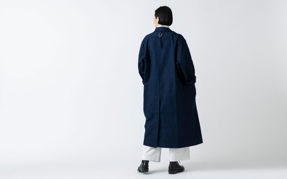 【再入荷】木間服装製作 / coat 帆布 ネイビー / unisex 1size 13枚目の画像