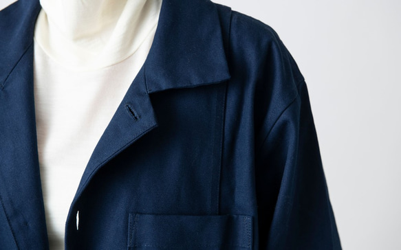 [補貨] Kima 服裝製作 / 大衣 帆布 海軍藍 / 男女通用 1size 第14張的照片
