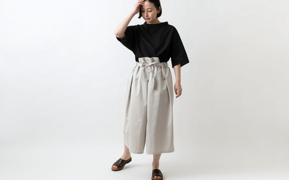 再入荷】きるもの｜袴パンツ｜コットンツイル ライトグレー