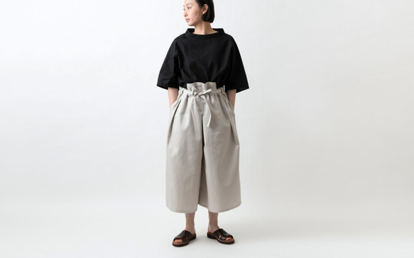 和服 | 袴褲 | 棉質斜紋布淺灰色 [男女通用均碼] 第4張的照片