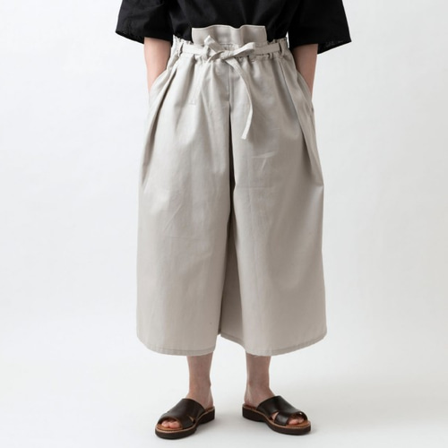 再入荷】きるもの｜袴パンツ｜コットンツイル ライトグレー