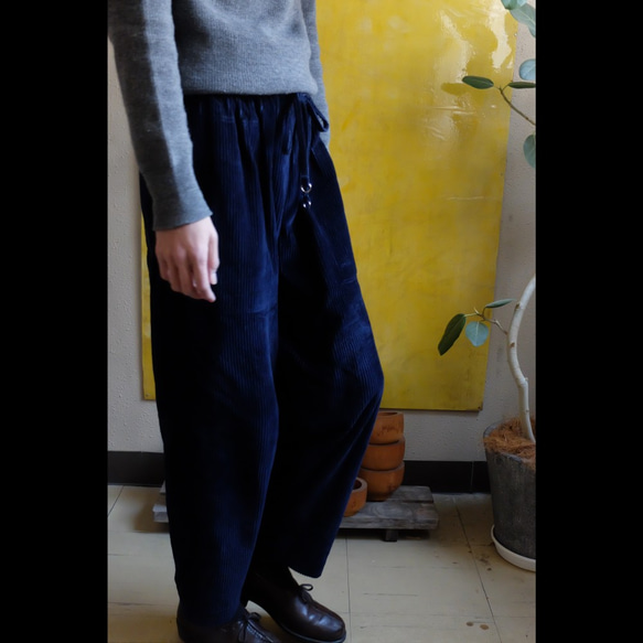 【受注製作】木間服装製作 / pants コーデュロイ navy / unisex 9枚目の画像