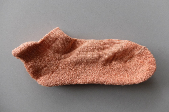 亞麻樁踝襪（橙色）女士22-24cm 第1張的照片